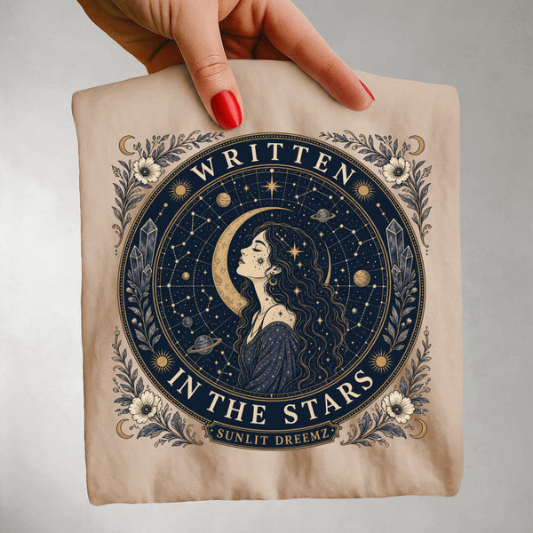 Written in the Stars Tee — Celestial Astrology Goddess Shirt