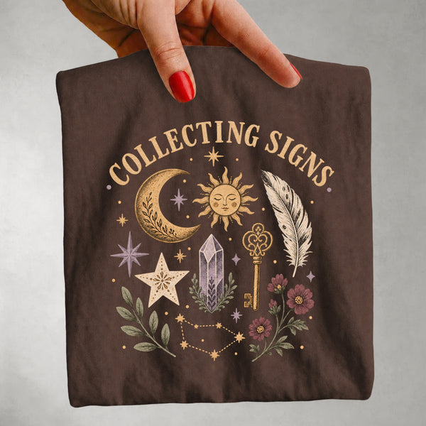 Collecting Signs - Moon Sun Crystal & Botanical T-Shirt