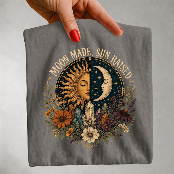 Moon Made, Sun Raised - Sun & Moon Crystal Floral T-Shirt