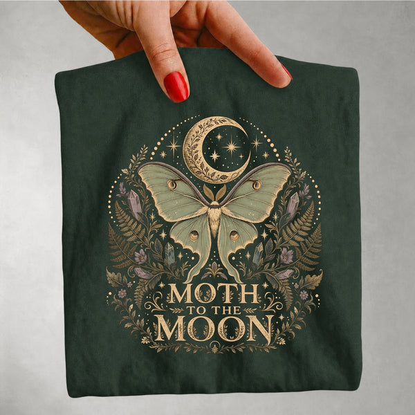 Moth to the Moon - Luna Moth Crystal & Forest T-Shirt