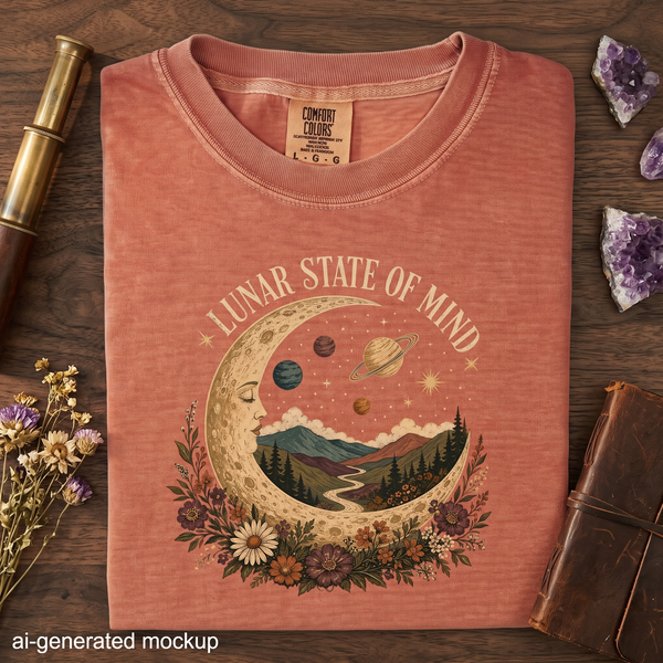 Lunar State of Mind - Mountain Moon & Wildflower T-Shirt