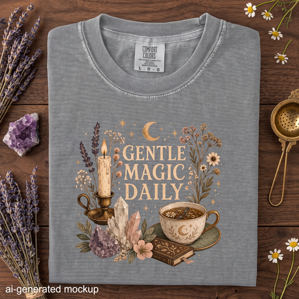 Gentle Magic Daily - Tea Candle & Crystal T-Shirt
