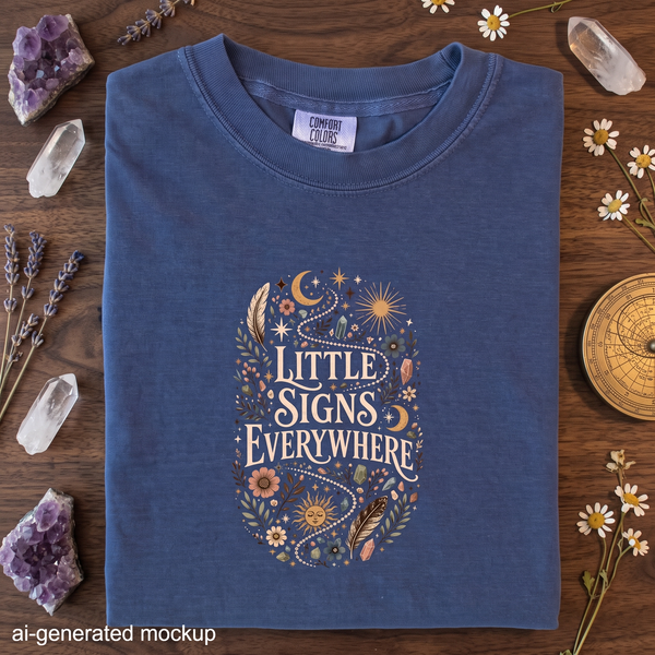 Little Signs Everywhere - Sun Moon Crystal Botanical T-Shirt