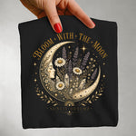 Bloom With The Moon Boho Celestial Tee — Floral Crescent Moon Graphic Shirt