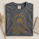 Trust The Signs Moon Phase Tee — Celestial Spiritual Graphic Shirt
