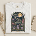 Moonlit Wildflowers Garden Tee — Celestial Botanical Shirt