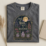 Moonlit Wildflowers Garden Tee — Celestial Botanical Shirt