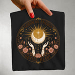 Goddess Energy Celestial Tee — Gentle Heart Moon & Floral Shirt