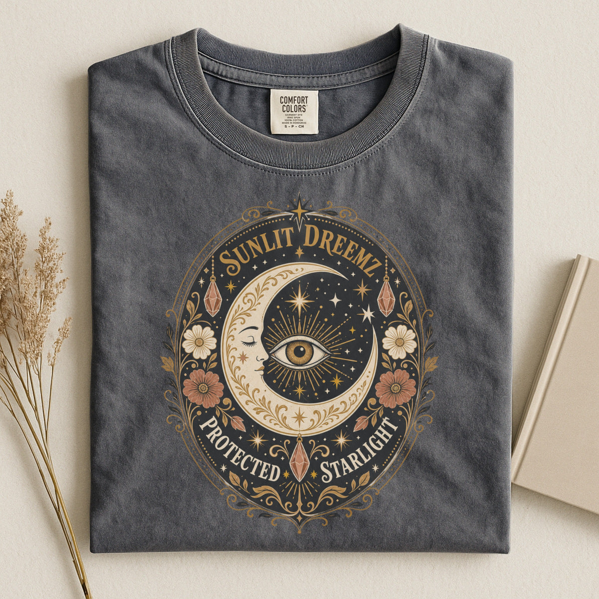 Protected By Starlight Tee — Mystic Moon Eye Celestial Shirt