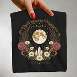 The Universe Whispers Tee — Floral Moon Celestial Shirt
