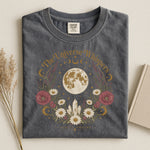 The Universe Whispers Tee — Floral Moon Celestial Shirt