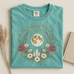 The Universe Whispers Tee — Floral Moon Celestial Shirt