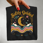 Softly Guided Moon Tee — Retro Celestial T-Shirt