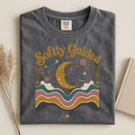 Softly Guided Moon Tee — Retro Celestial T-Shirt