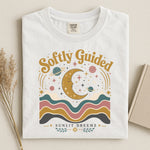 Softly Guided Moon Tee — Retro Celestial T-Shirt