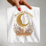 Made of Moonlight Shirt — Crescent Moon Crystal & Wildflower Graphic Tee