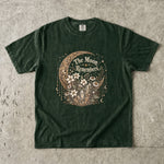 The Moon Remembers - Floral Crescent Moon & Crystal Celestial T-Shirt