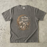 The Moon Remembers - Floral Crescent Moon & Crystal Celestial T-Shirt