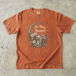 The Moon Remembers - Floral Crescent Moon & Crystal Celestial T-Shirt