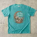 The Moon Remembers - Floral Crescent Moon & Crystal Celestial T-Shirt