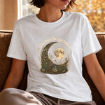 Grow Where the Light Finds You Tee - Moon Wildflower Celestial Graphic T-Shirt