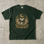 Magic Grows Quietly Tee - Forest Moth Mushroom Celestial Graphic T-Shirt