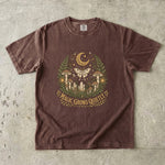 Magic Grows Quietly Tee - Forest Moth Mushroom Celestial Graphic T-Shirt