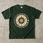 Live by the Moon, Bloom by the Sun Tee - Moon Phase Spiritual Graphic T-Shirt