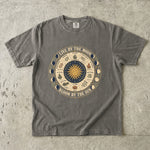 Live by the Moon, Bloom by the Sun Tee - Moon Phase Spiritual Graphic T-Shirt