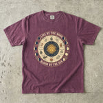 Live by the Moon, Bloom by the Sun Tee - Moon Phase Spiritual Graphic T-Shirt