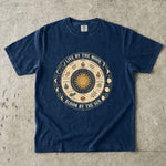 Live by the Moon, Bloom by the Sun Tee - Moon Phase Spiritual Graphic T-Shirt