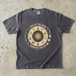 Live by the Moon, Bloom by the Sun Tee - Moon Phase Spiritual Graphic T-Shirt
