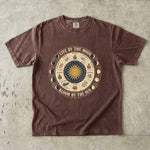 Live by the Moon, Bloom by the Sun Tee - Moon Phase Spiritual Graphic T-Shirt