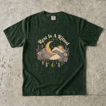 Rest Is a Ritual - Crescent Moon Floral Celestial T-Shirt