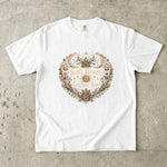 Soft Heart, Cosmic Soul Tee - Celestial Moon Crystal Floral Graphic T-Shirt