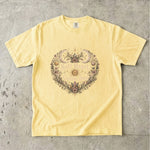 Soft Heart, Cosmic Soul Tee - Celestial Moon Crystal Floral Graphic T-Shirt