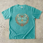 Soft Heart, Cosmic Soul Tee - Celestial Moon Crystal Floral Graphic T-Shirt