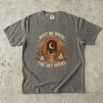 Meet Me Where the Sky Opens Tee - Desert Moon Celestial Graphic T-Shirt