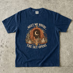 Meet Me Where the Sky Opens Tee - Desert Moon Celestial Graphic T-Shirt