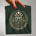 Bloom in Your Own Timing - Moon Phase Botanical Spiritual T-Shirt