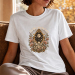 See the Light You Carry - Moon Mirror Crystal Floral T-Shirt