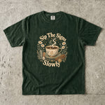 Sip the Signs Slowly - Celestial Tea & Coffee Ritual T-Shirt