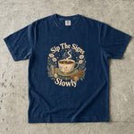 Sip the Signs Slowly - Celestial Tea & Coffee Ritual T-Shirt