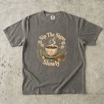 Sip the Signs Slowly - Celestial Tea & Coffee Ritual T-Shirt