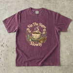 Sip the Signs Slowly - Celestial Tea & Coffee Ritual T-Shirt