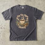 Sip the Signs Slowly - Celestial Tea & Coffee Ritual T-Shirt