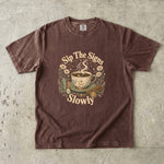Sip the Signs Slowly - Celestial Tea & Coffee Ritual T-Shirt