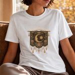 Wrapped in Starlight - Celestial Moon Tapestry T-Shirt