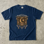 Wrapped in Starlight - Celestial Moon Tapestry T-Shirt