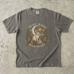 Quiet Magic Wild Heart - Forest Rabbit Celestial T-Shirt
